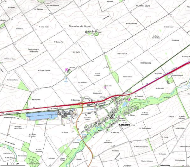 Découvrir une commune rurale avec Géoportail : Connantre (Marne) 4/4