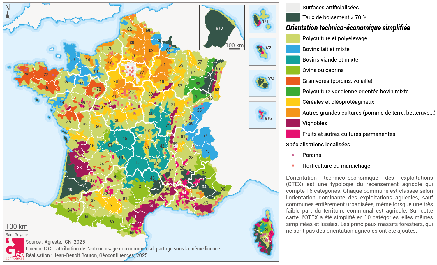 L’orientation technico-économique des exploitations françaises d’après le recensement agricole de 2020