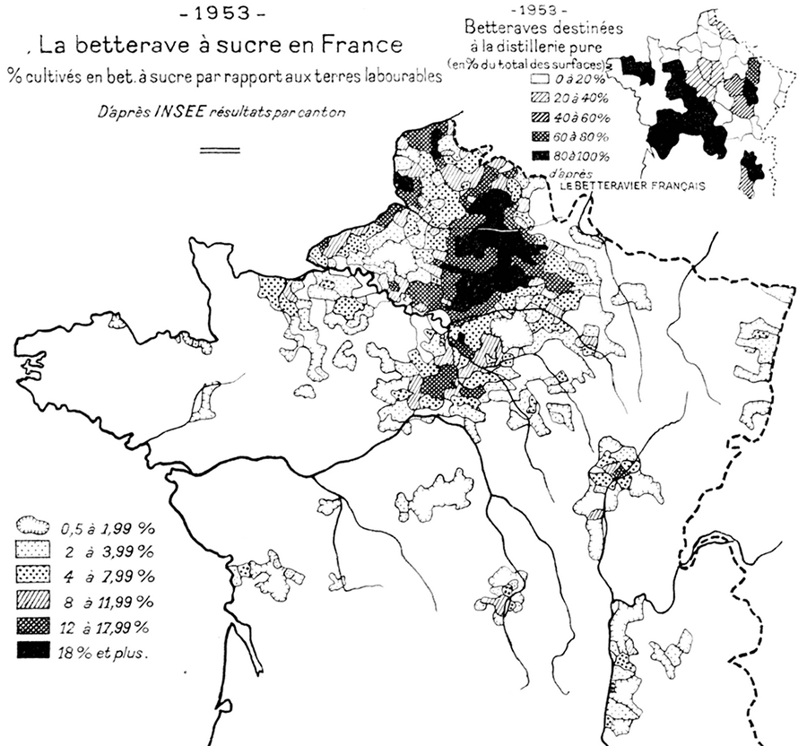 La betterave industrielle (sucrière) en France en 1953