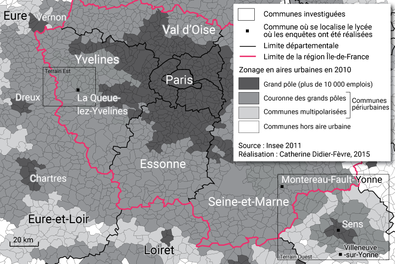 Catherine Didier-Fèvre – Carte zonage en aires urbaines et terrains en île de France