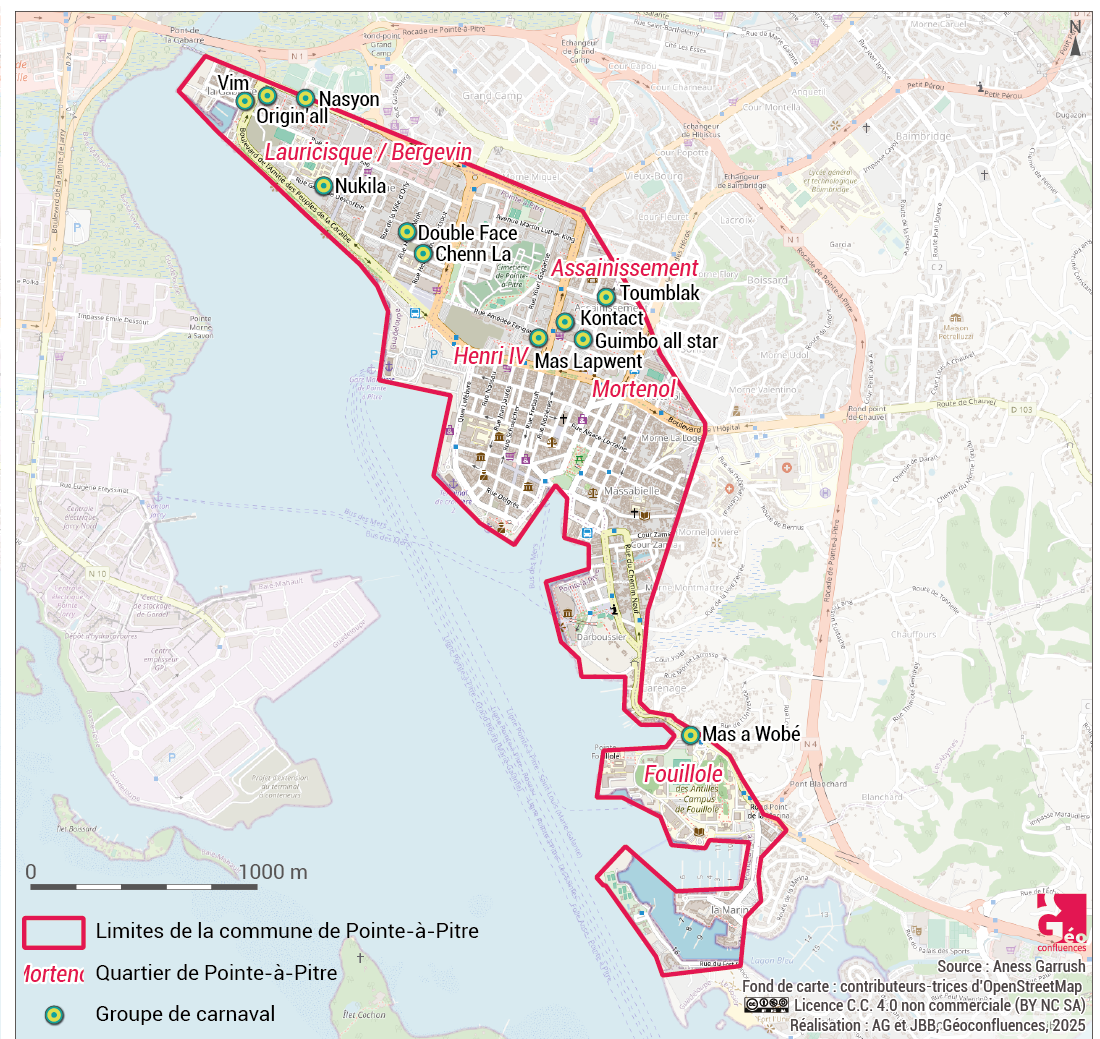 Les groupes de carnaval à Pointe-à-Pitre