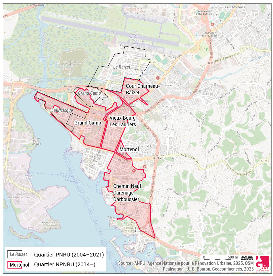 Les quartiers politique de la ville à Pointe-à-Pitre