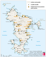 Le peuplement de Mayotte et les sites d’anciennes usines sucrières