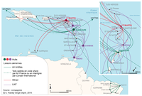 Flux aériens dans la région caraïbe (Antilles)