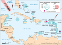 La répartition des croisiéristes dans la Caraïbe en 2017