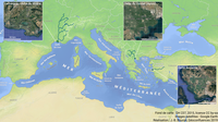 Carte de localisation des deltas du bassin méditerranéen du nord (Camargue en France, delta de l’Axios en Grèce, et delta du Gediz en Turquie)