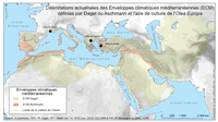 Localisation des sites d’étude par rapport aux délimitations du climat méditerranéen (France, Grèce, Turquie)