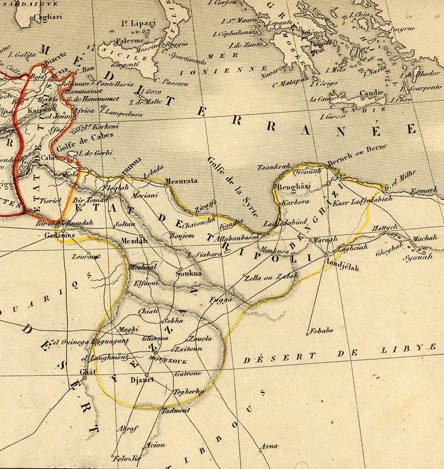 Carte Libye 1840