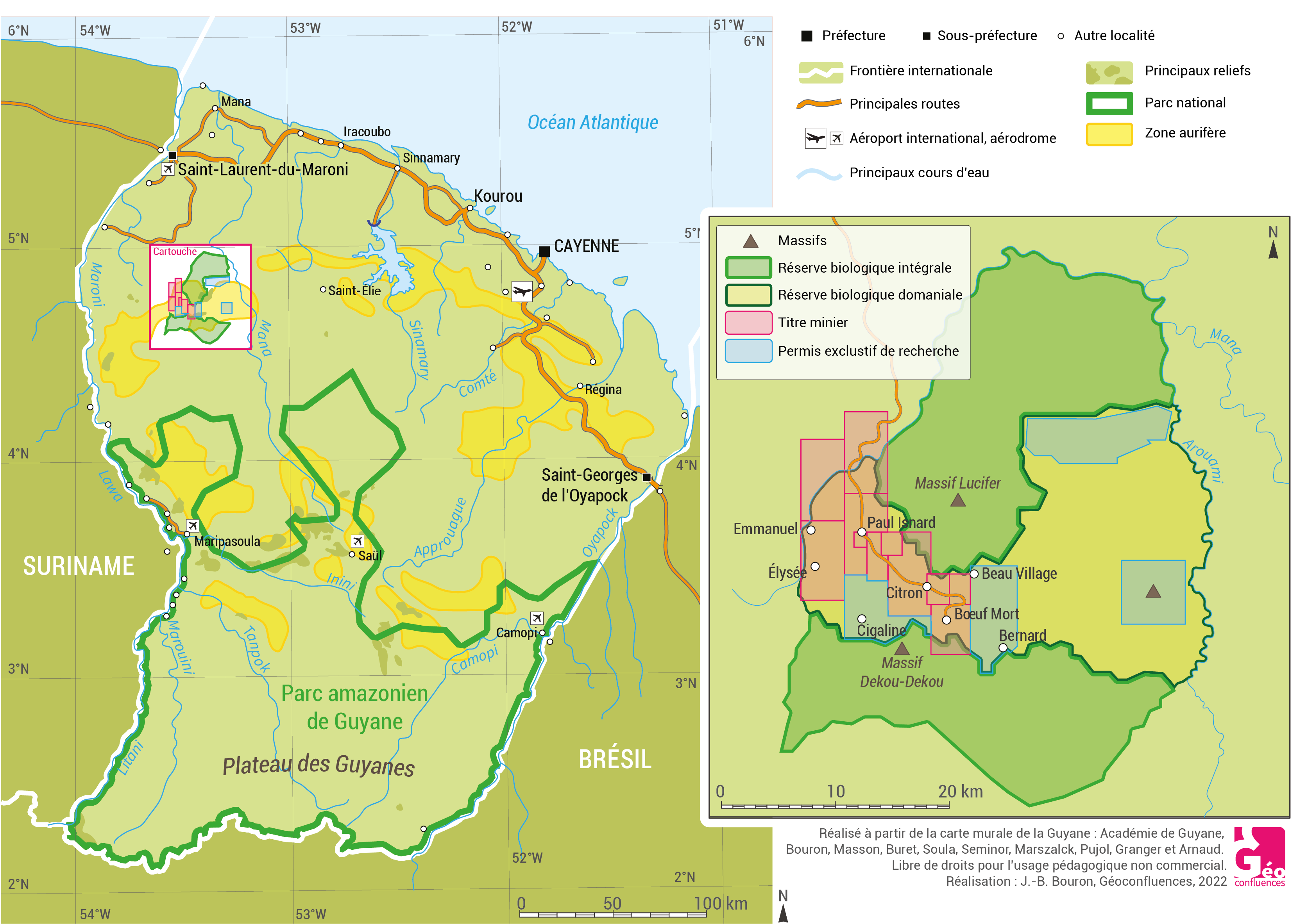 Localisation du projet « Montagne d’or » (Guyane)
