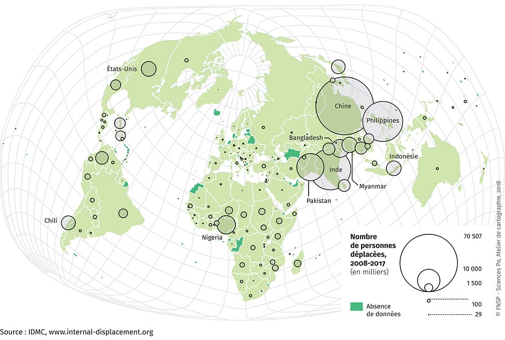 Atlas mondial migrants environnementaux planisphère monde