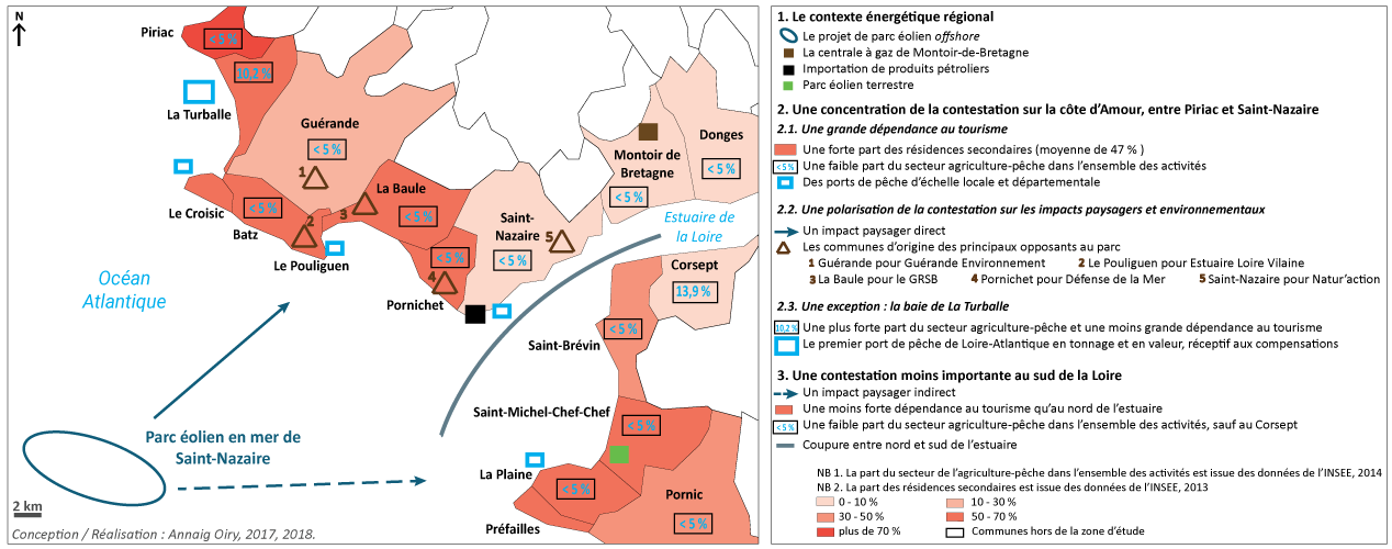 Annaig Oiry — Carte réception sociale du parc éolien en mer de Saint-Nazaire variable en fonction des structures locales d’activités