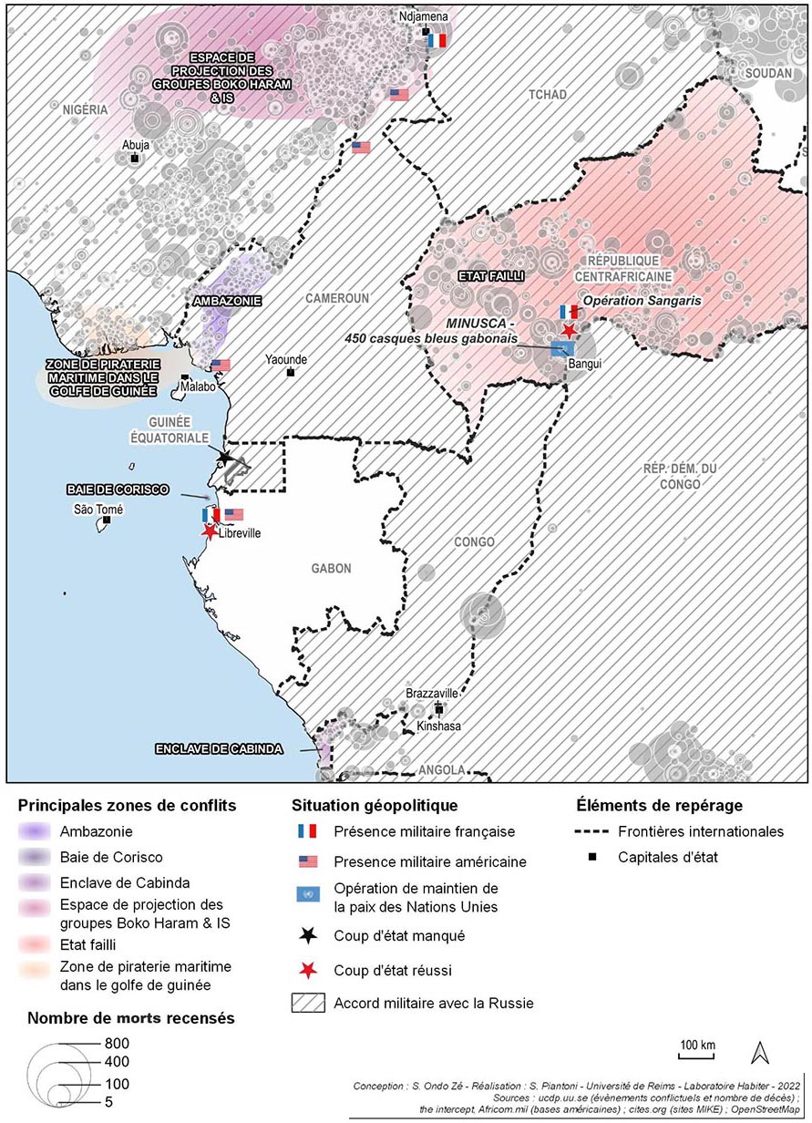 Carte contexte géopolitique dans le Golfe de Guinée