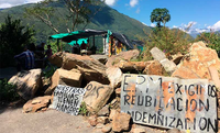 Mobilisation d’orpailleurs contre le projet de barrage, municipe d’Ituango (Colombie)