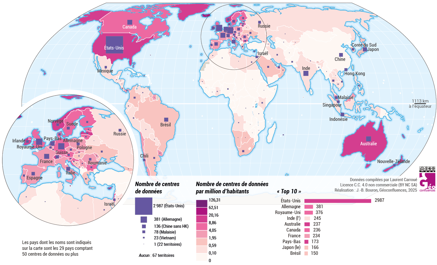 Répartition mondiale des centres de données : un système extrêmement hiérarchisé