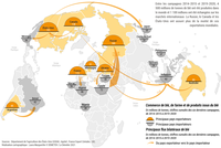 Importations et exportations de blé dans le monde