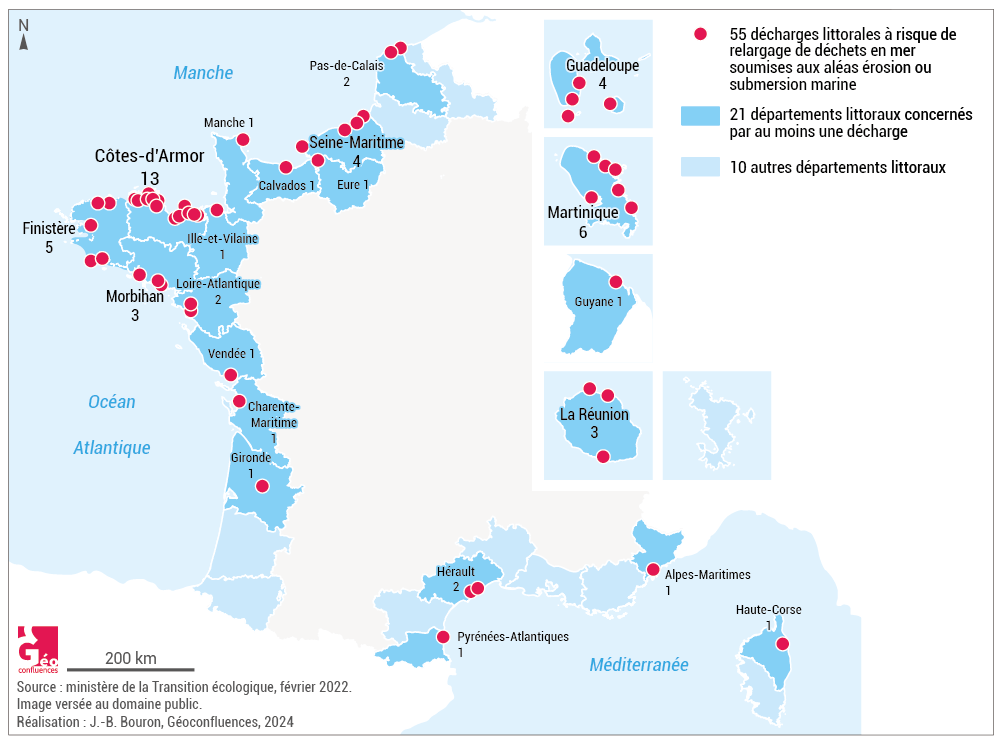 55 décharges littorales à risque en France