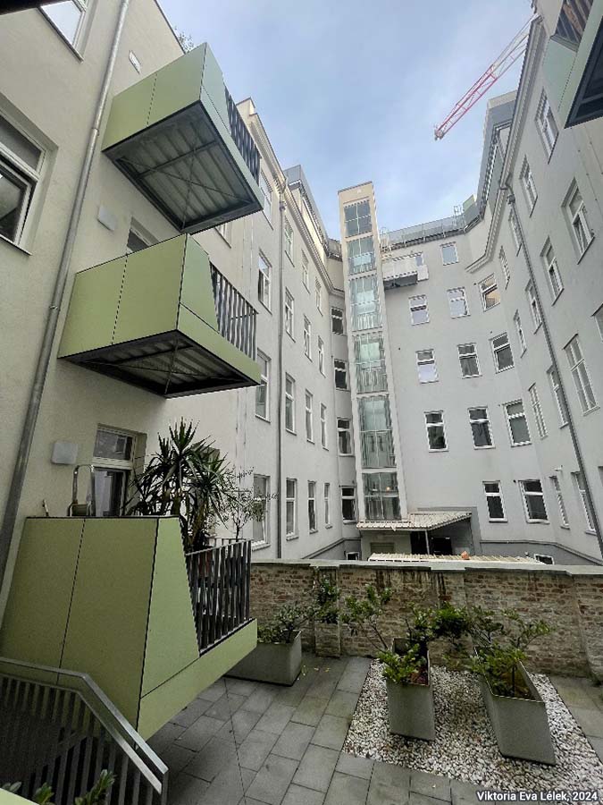 Pillergasse 11, XVe arrondissement, vue de la cour intérieure (Vienne, Autriche)