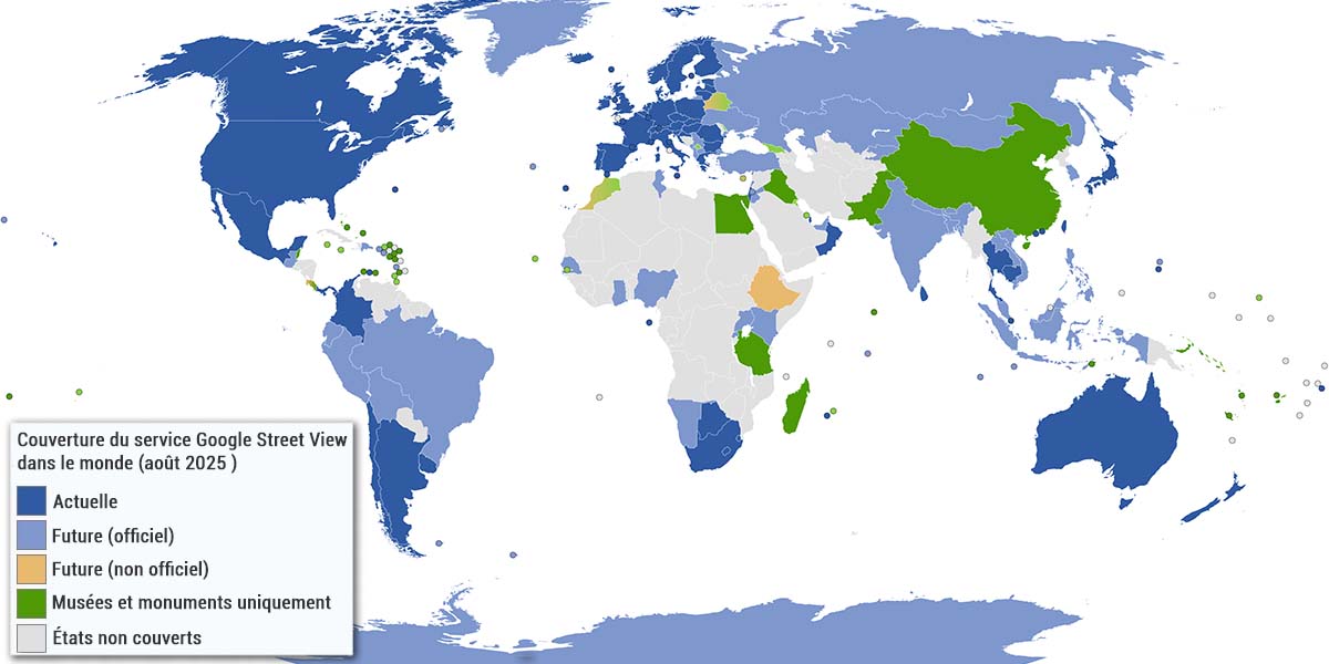 couverture mondiale du service Google Street View