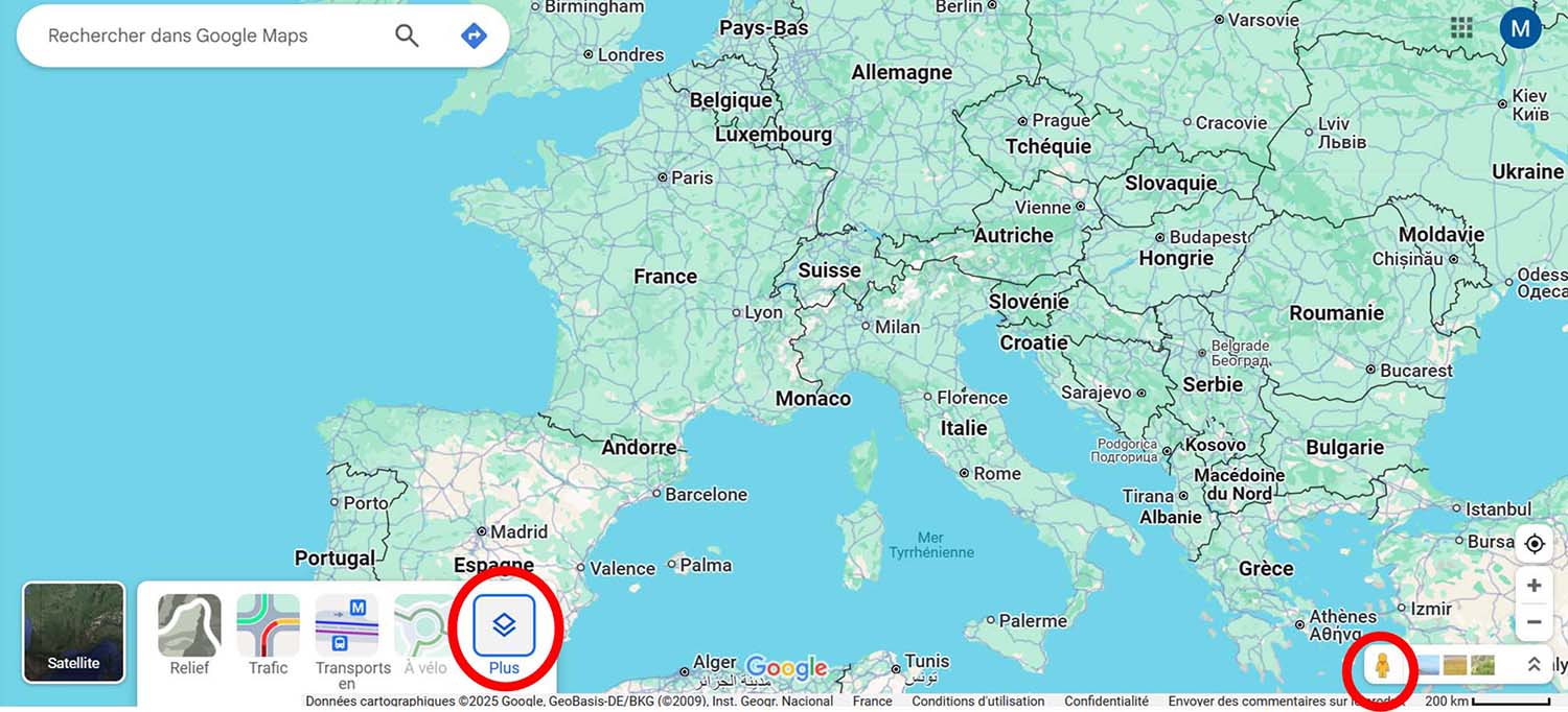 accès à street view