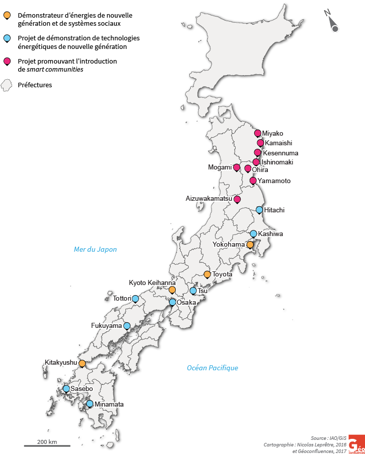 Villes intelligentes au Japon, carte de Nicolas Leprêtre