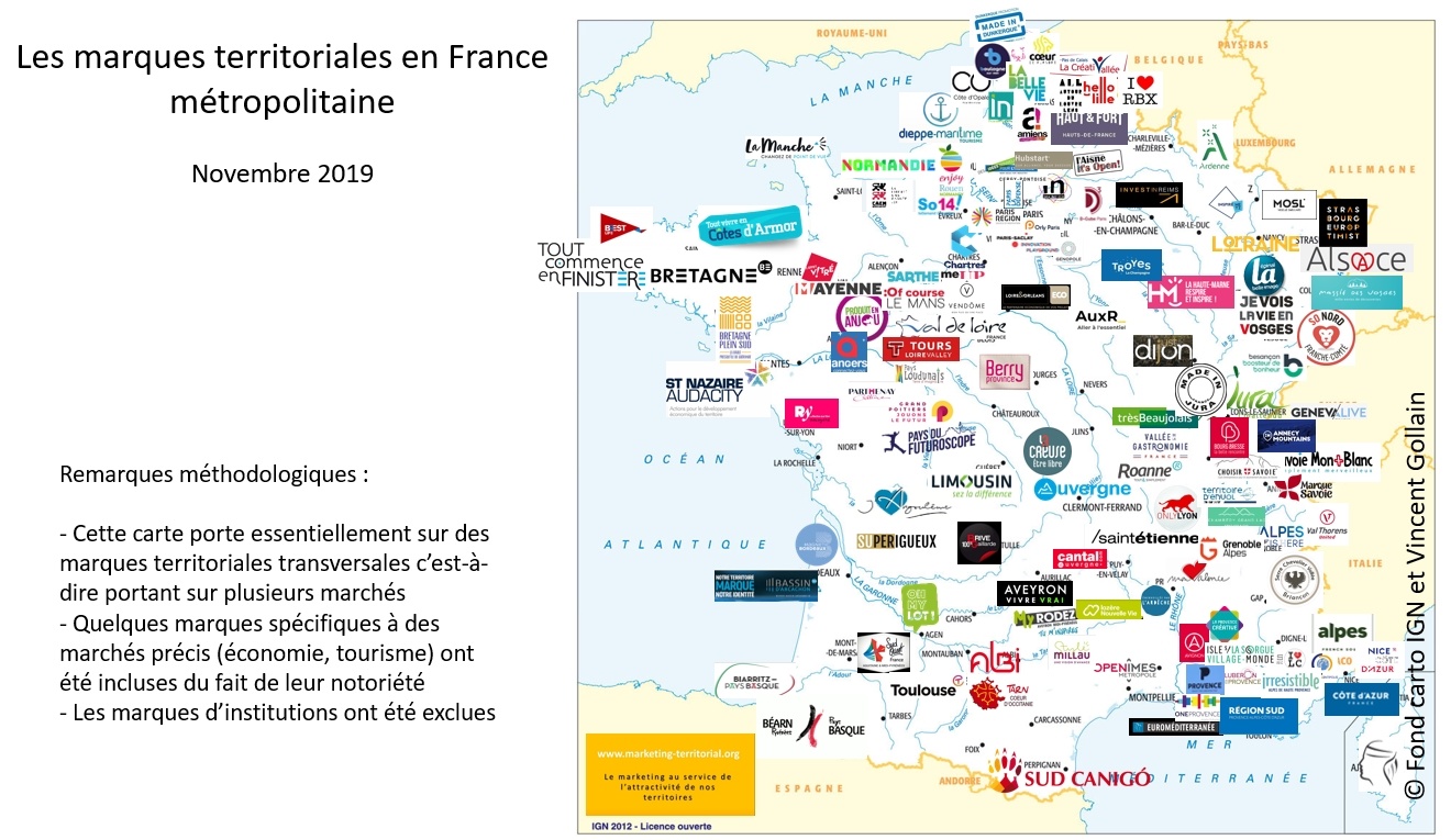 Carte de France marques France métropolitaine
