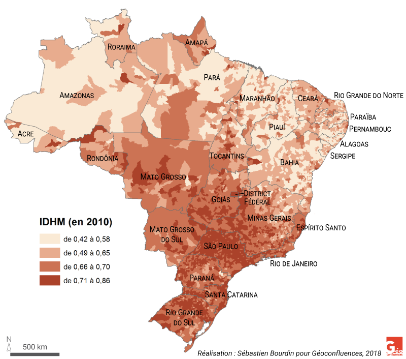 Sébastien Bourdin — Carte IDHM Brésil par commune