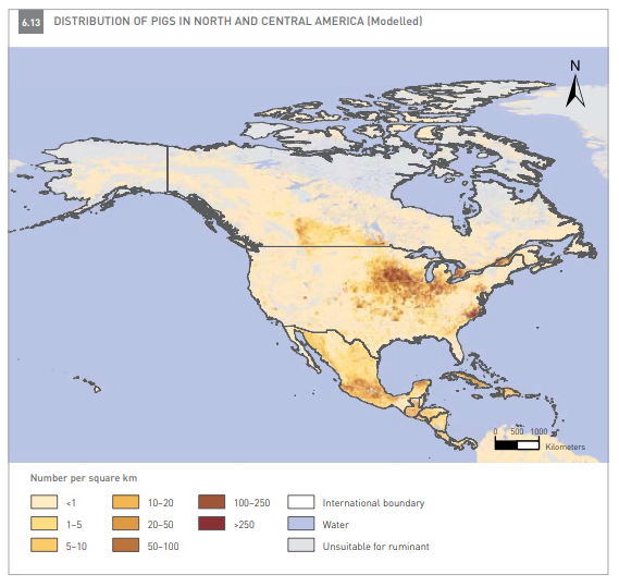 pigs density north america