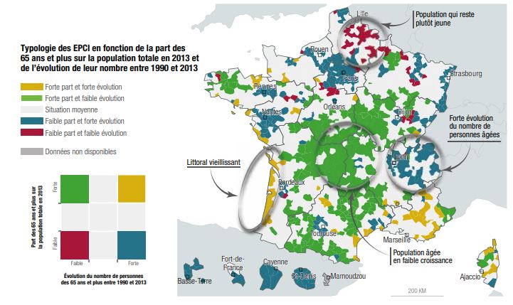 carte vieillissement en France prospective territoires