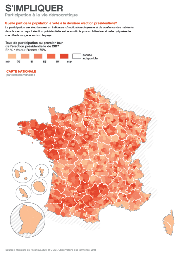 carte du CGET participation électorale