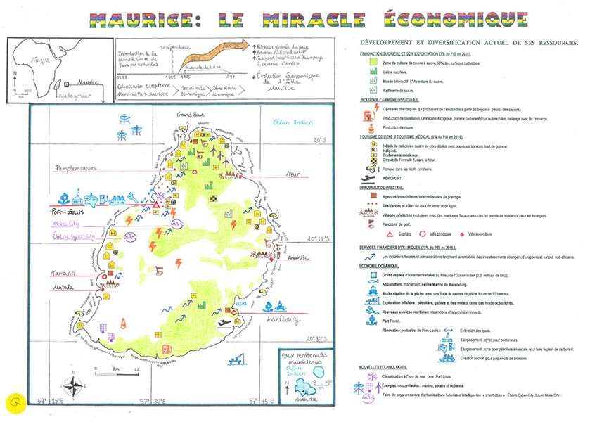 L'Île Maurice, le miracle économique, carte de synthèse