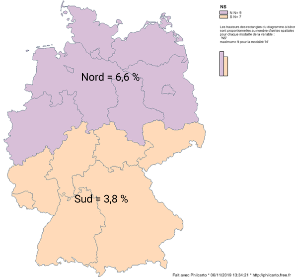 Taux de chômage en Allemagne carte