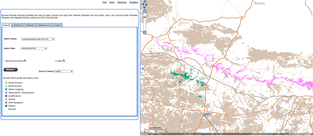 bhuvan land degradation