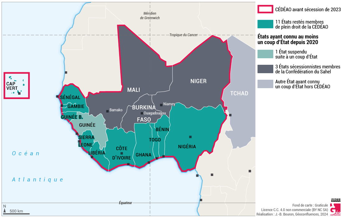 La CÉDÉAO et la Confédération du Sahel en Afrique de l'Ouest, situation en 2025