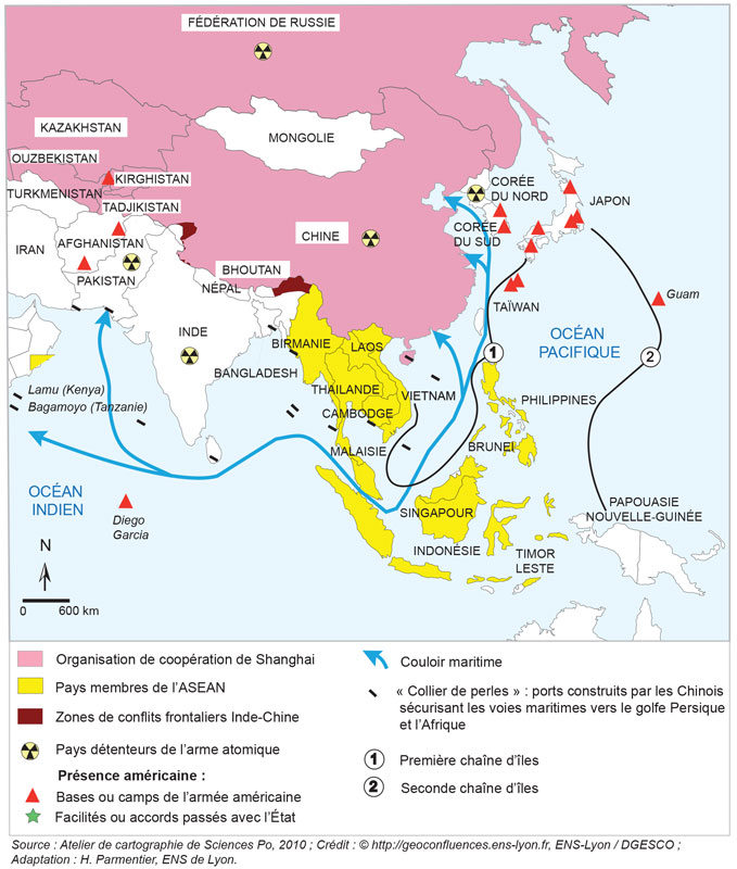 Carte Chine puissance pacifique