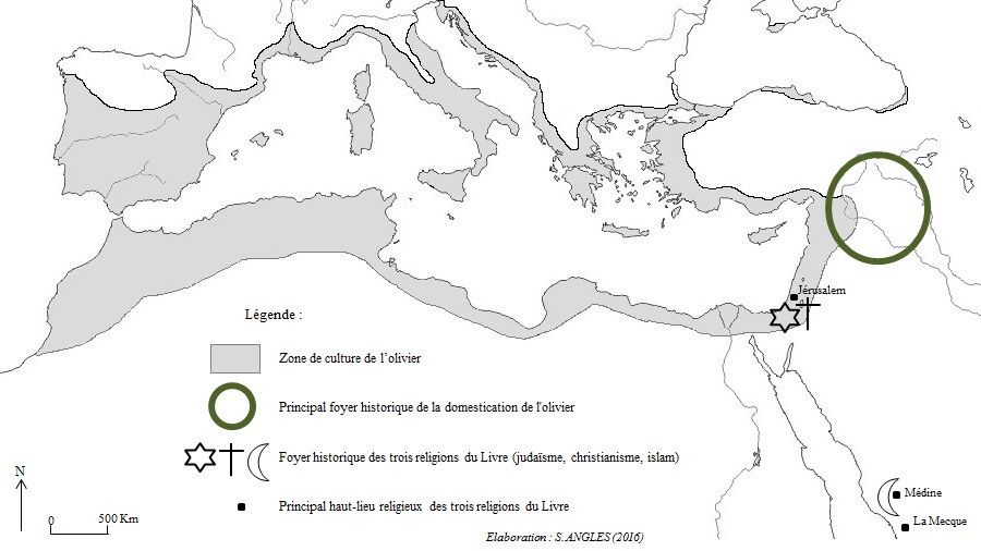 La zone de culture de l’olivier et les foyers historiques des trois religions du Livre