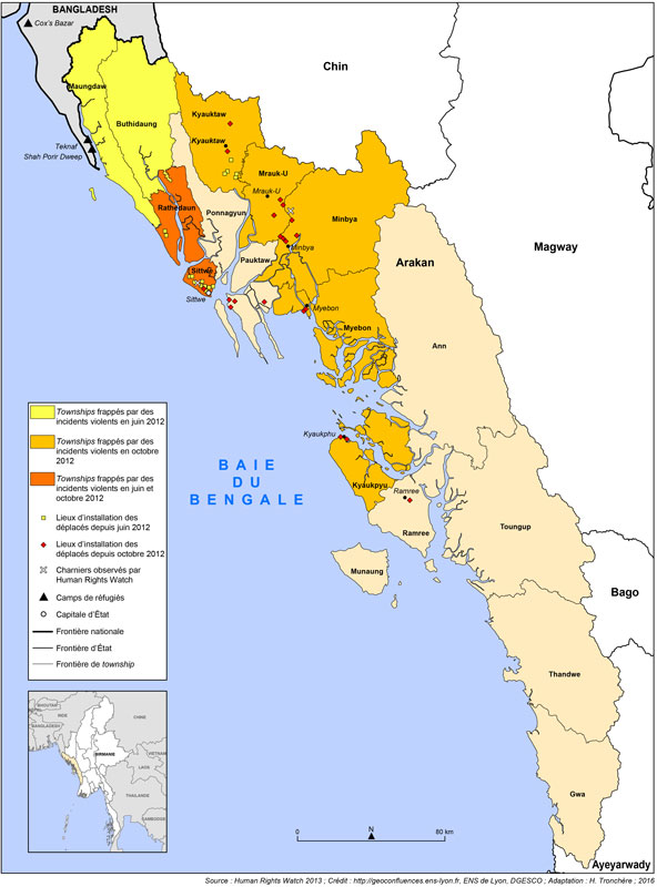 Extension des violences en Birmanie entre juin et octobre 2012