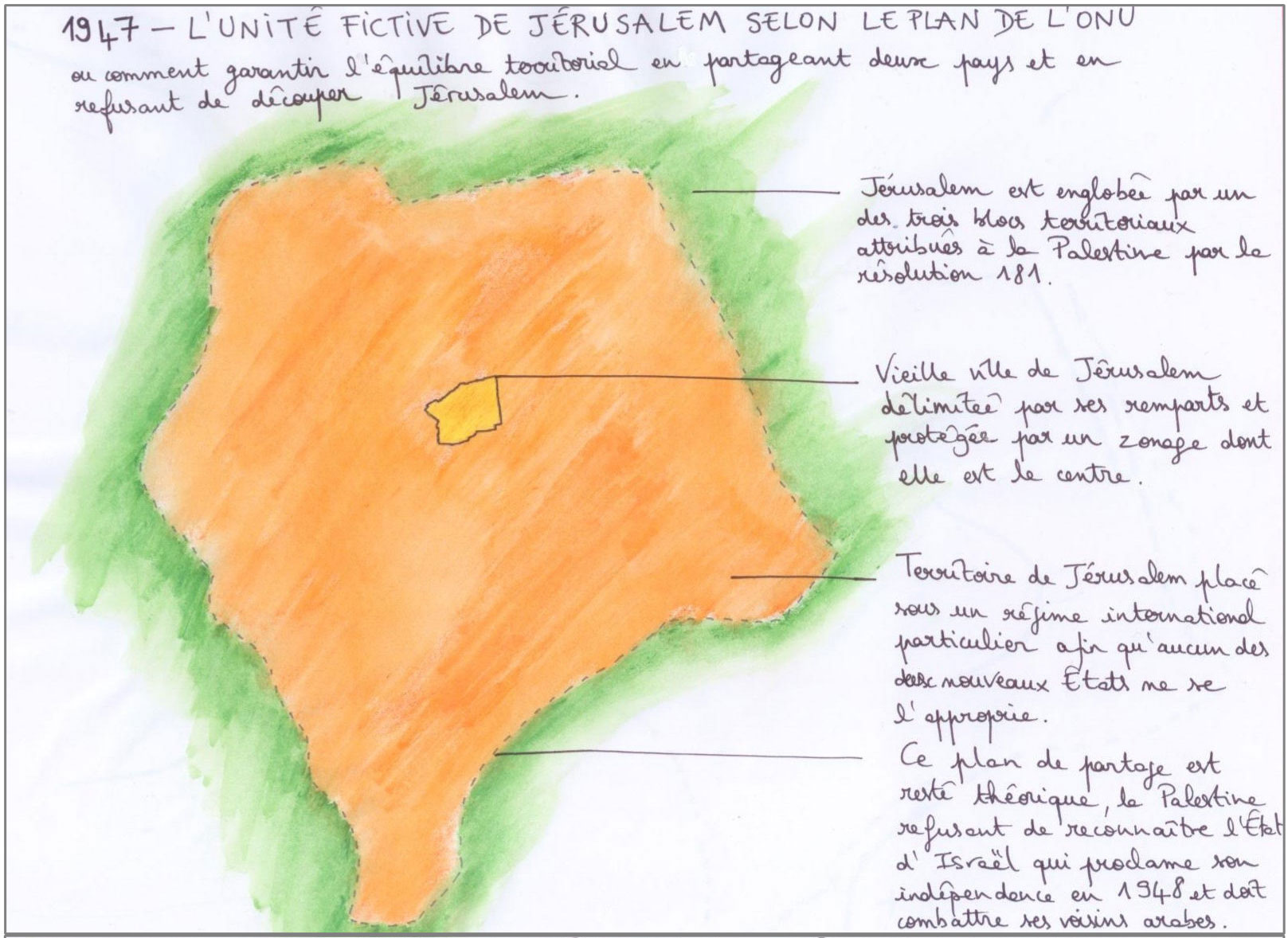 1947 - l'unité fictive de Jérusalem selon le plan de l'ONU